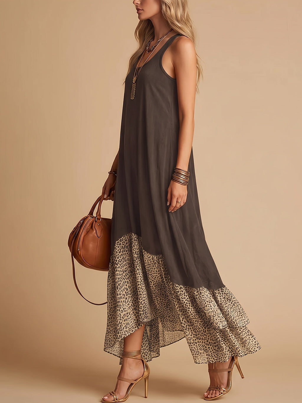 Women's Vintage Bohemian Sleeveless Maxi Dress