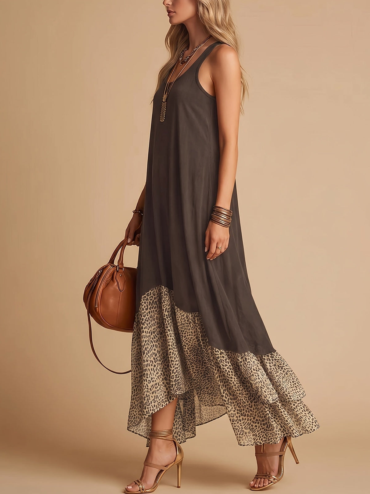 Women's Vintage Bohemian Sleeveless Maxi Dress