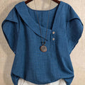 Women's Elegant Asymmetrical Neck Short Sleeve Blouse – Casual Loose Fit Top
