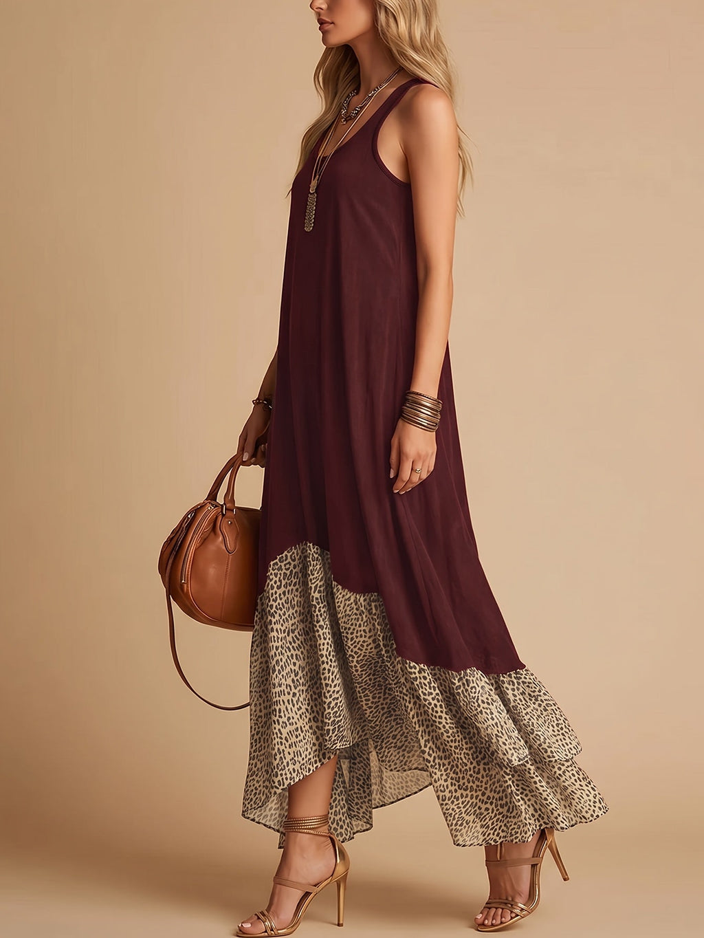 Women's Vintage Bohemian Sleeveless Maxi Dress