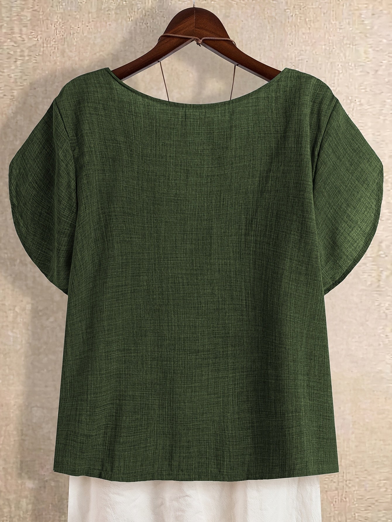 Women's Elegant Asymmetrical Neck Short Sleeve Blouse – Casual Loose Fit Top