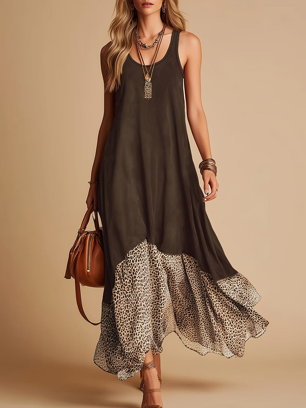 Women's Vintage Bohemian Sleeveless Maxi Dress