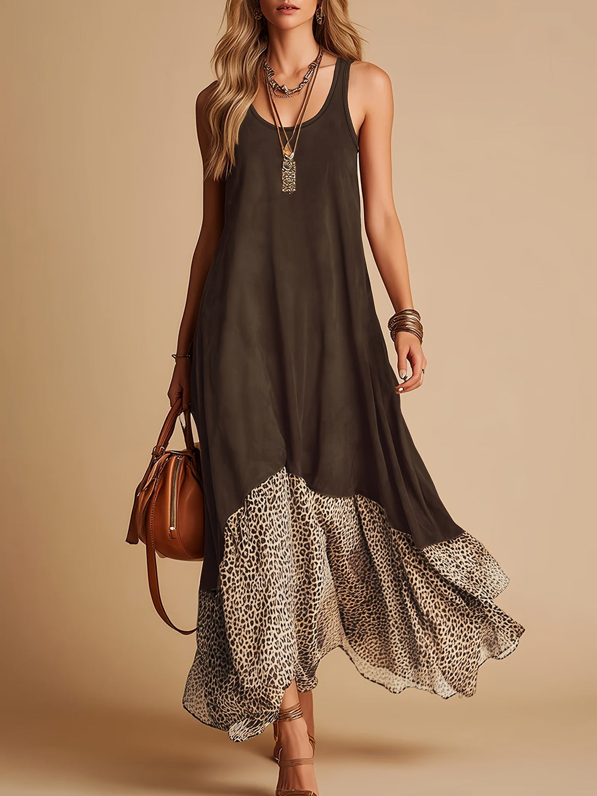 Women's Vintage Bohemian Sleeveless Maxi Dress