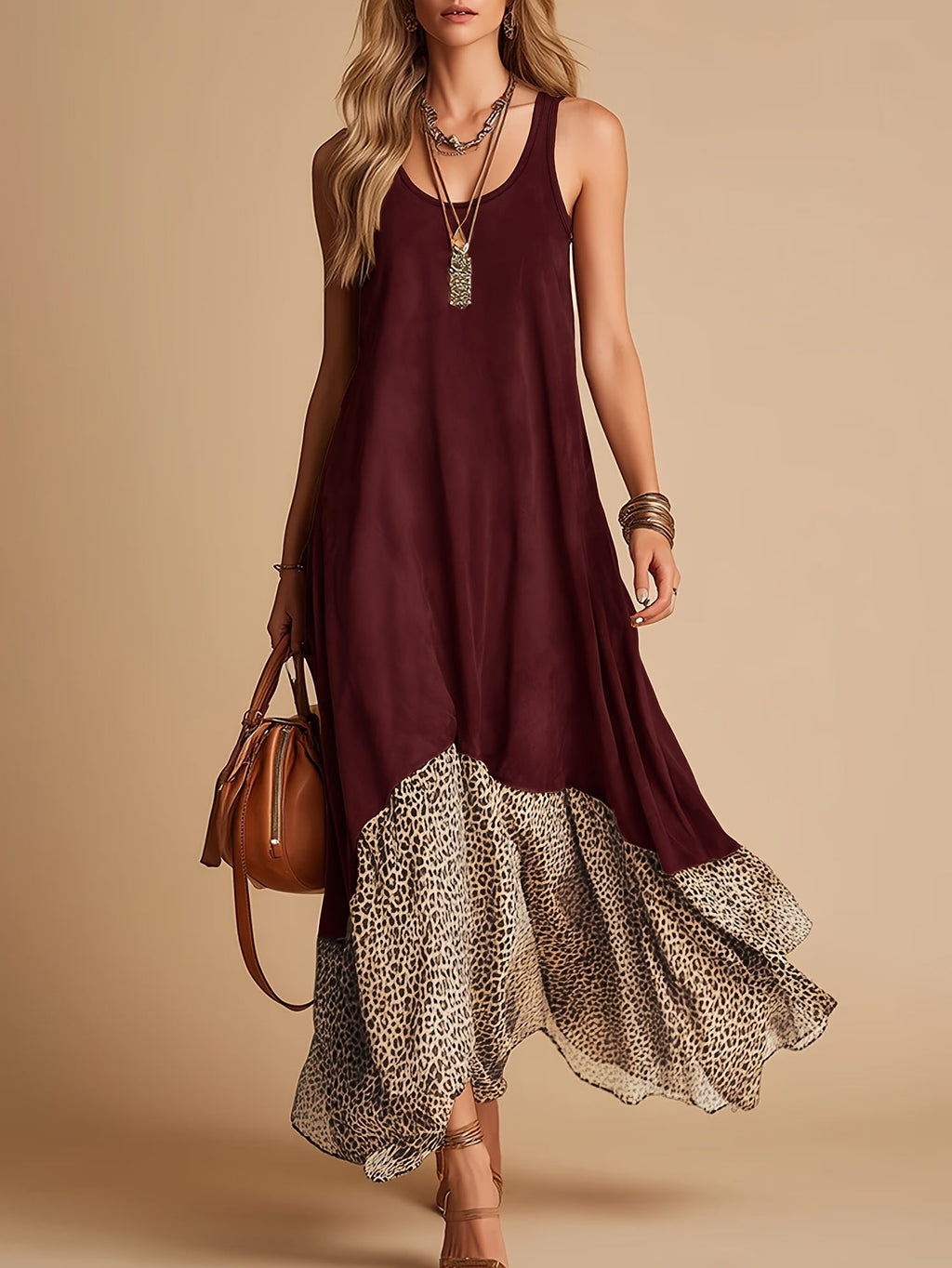 Women's Vintage Bohemian Sleeveless Maxi Dress