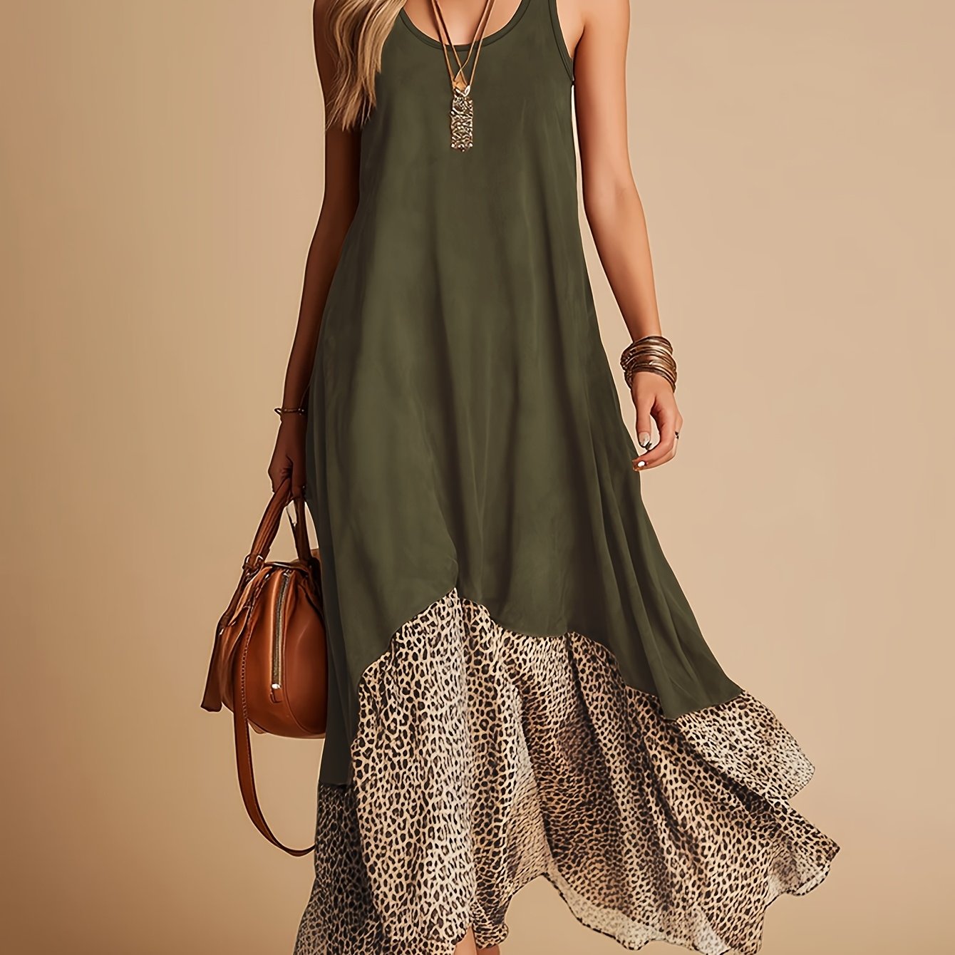 Women's Vintage Bohemian Sleeveless Maxi Dress