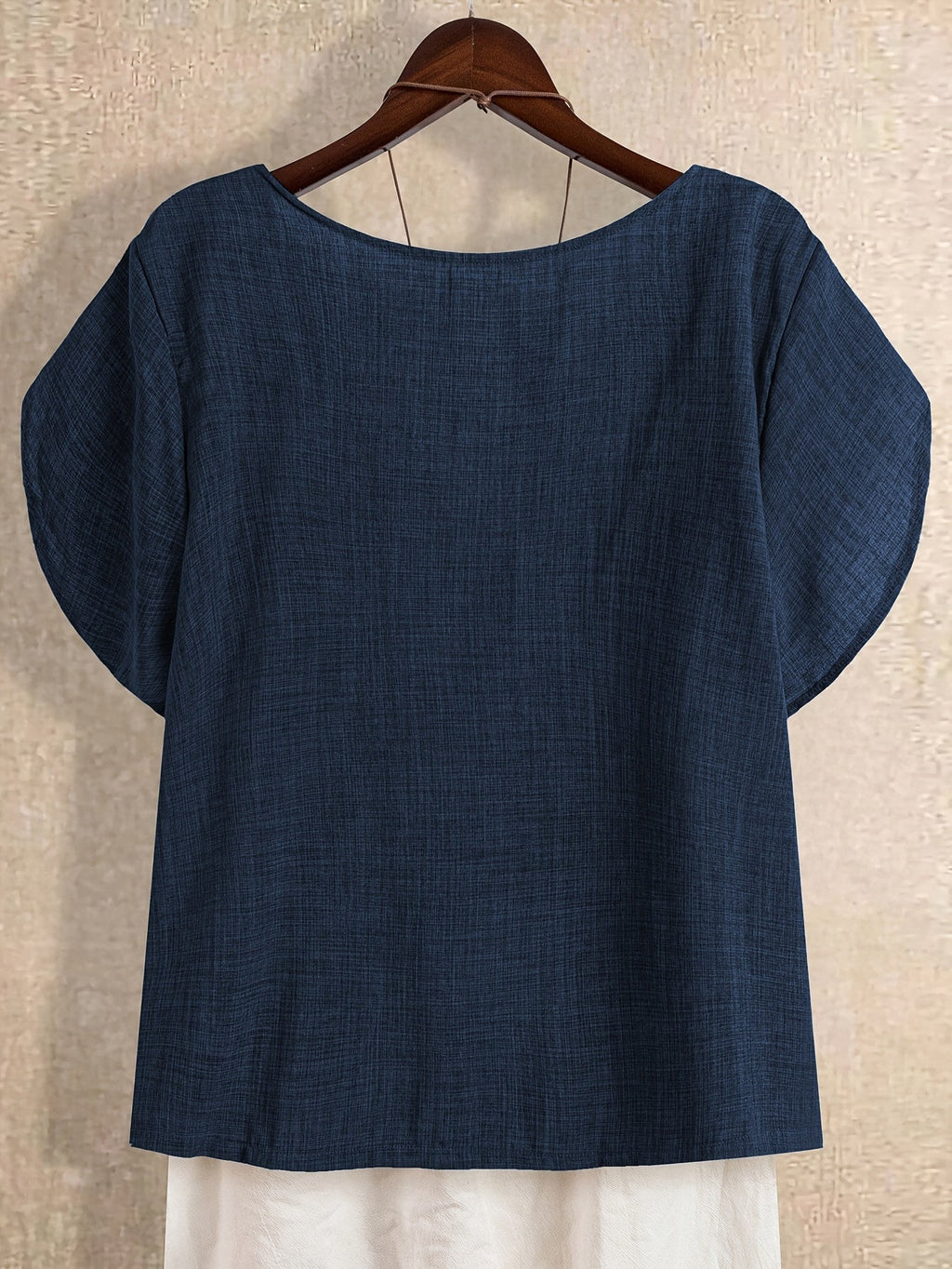 Women's Elegant Asymmetrical Neck Short Sleeve Blouse – Casual Loose Fit Top