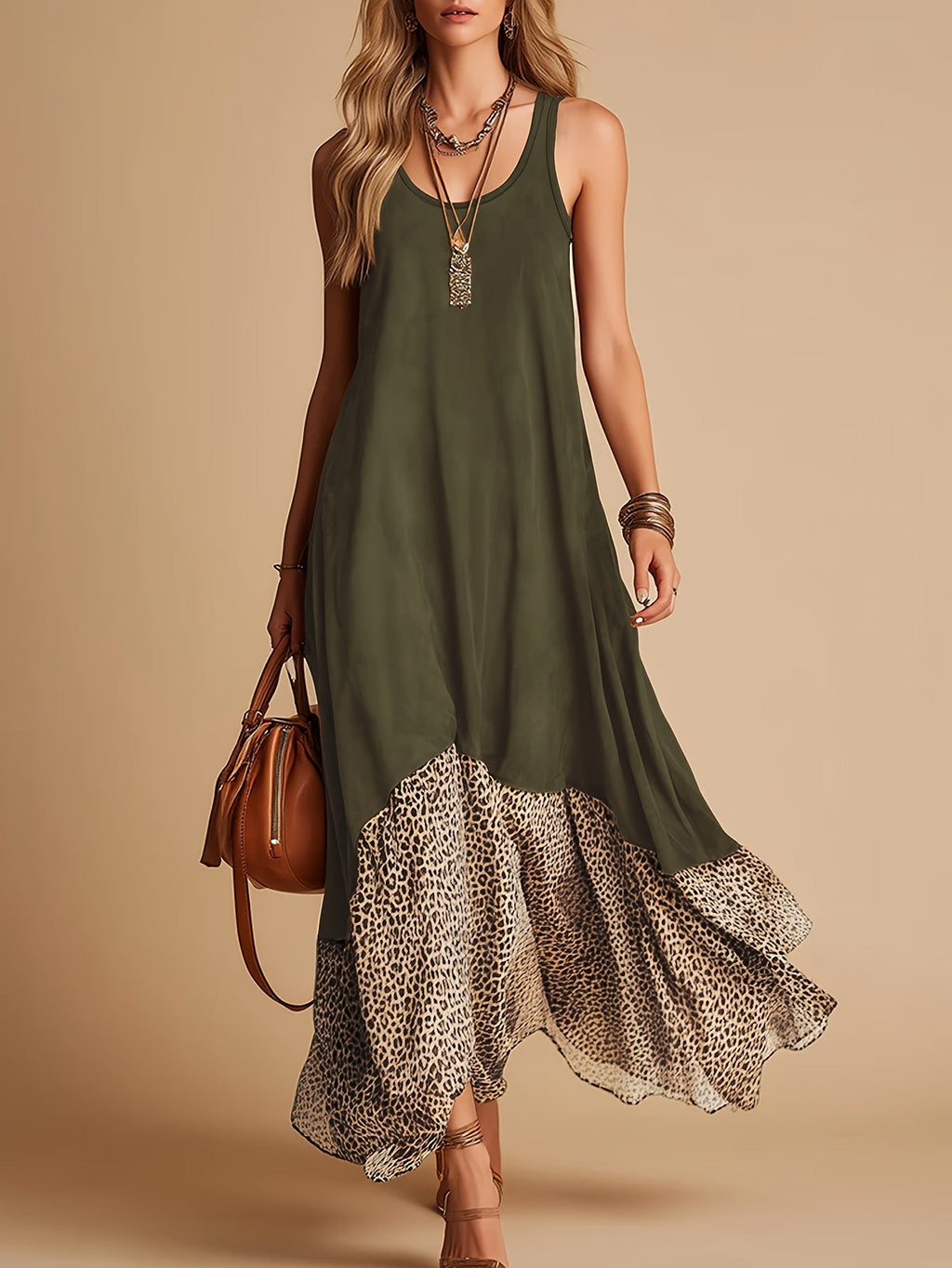 Women's Vintage Bohemian Sleeveless Maxi Dress