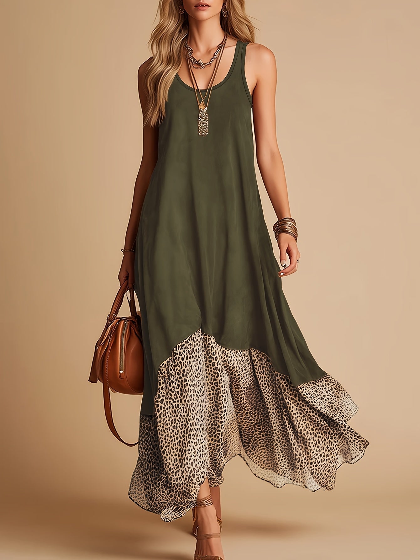 Women's Vintage Bohemian Sleeveless Maxi Dress