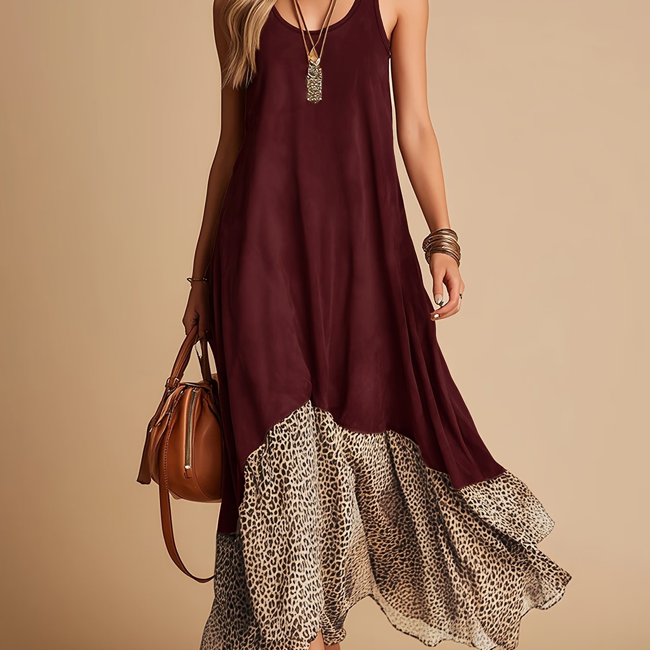 Women's Vintage Bohemian Sleeveless Maxi Dress